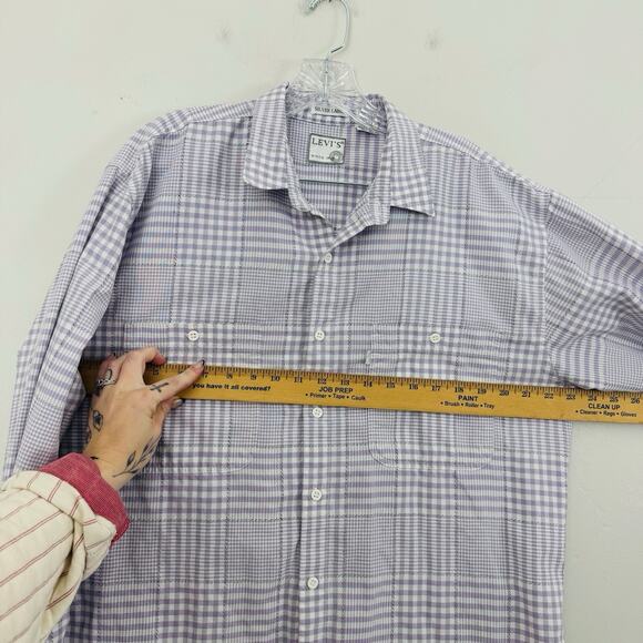 Levi’s Silver Label Purple Plaid Long Sleeve Button Up Shirt Men’s Size L - Picture 3 of 6